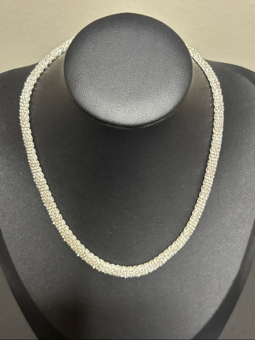 Monet Silver Tone Mesh Choker Necklace